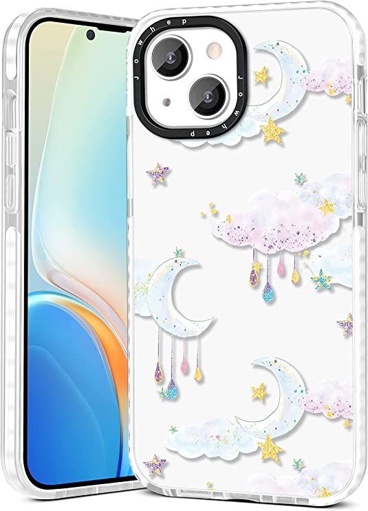 Photo 1 of 
Jowhep Moon Cloud for iPhone 13 6.1”Case Cute Aesthetic Girly for Girls Kids Women Phone Cases Cover Funny Clouds Design Shockproof Soft TPU Bumper Protective Case for iPhone 13 6.1 Inches