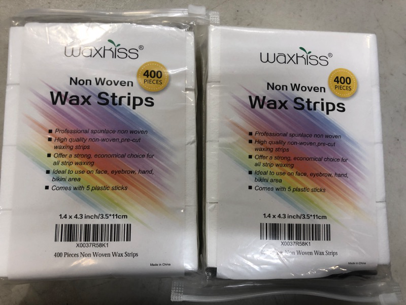 Photo 2 of 2 PACK --waxkiss Small Beauty Non-woven Waxing Strips for Facial & Body & Leg Epilating 1.5x 3.9 400Pcs for women & men, Wax Strips for Hair Removal Use 1 Count (Pack of 1)0.0.