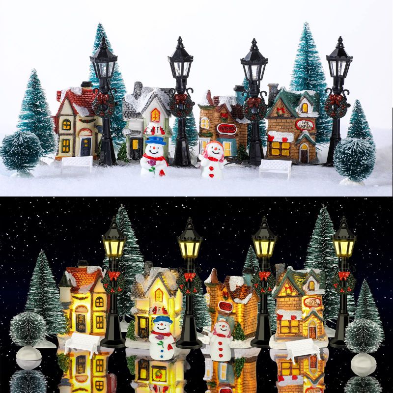 Photo 1 of 21 Pcs Christmas Village Figurines Decoration Set Village Displays Christmas Pine Trees LED Miniature Village House Mini Streetlight Chair and Snow Cotton for Xmas Room Landscape Decor (Cute Style) Garden
++FACTORY SEALED++