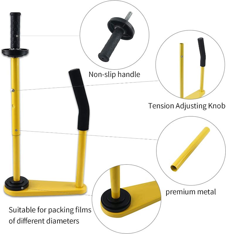 Photo 1 of Stretch Film dispensers, CMQC Adjustable Wrap Dispenser Suit for Most 16" to 18" Stretch Film, Shrink Wrap Dispenser Holder, Hand Stretch Wrapping Tool for Ease of Use