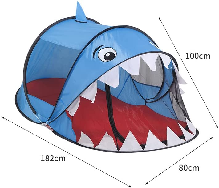 Photo 1 of BAODIAN Kids Play Tents Collapsible Tent for Girls Boys Play Fun Large Playhouse Pop Up Tent Toys Indoor Outdoor Yard Beach (Shark)
