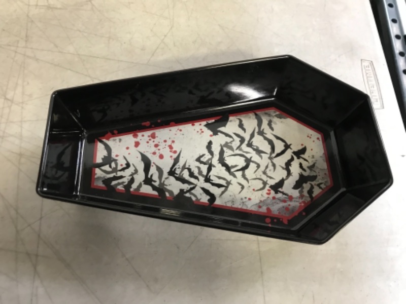 Photo 3 of amscan Dark Manor Coffin Shaped Melamine Bowl - 12.08" x 8" | Black | 1 Pc.