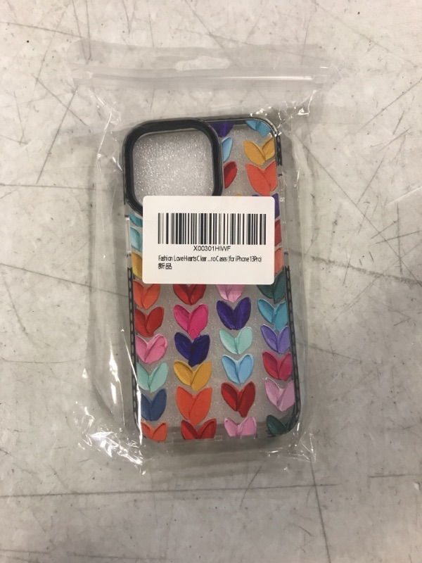 Photo 2 of Fashion Love Hearts Clear Phone Case for iPhone 13 Pro 6.1" Case Cute Color with Built-in Bumper Cover Shockproof Special Skin for iPhone 13 Pro Cases (for iPhone 13Pro)