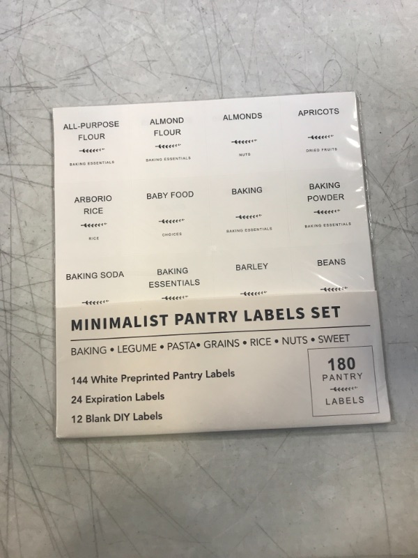 Photo 2 of 180 Kitchen Pantry Labels for Food Storage Containers, Preprinted Minimalist Food Labels for Jars, Waterproof Black Script Jar Label Stickers for Organization and Storage