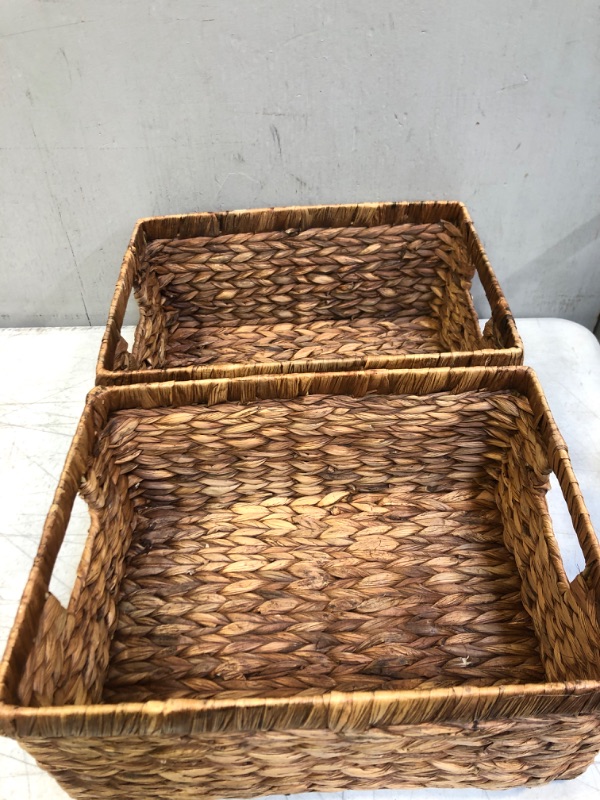 Photo 1 of 2 PC WOODEN BASKETS 