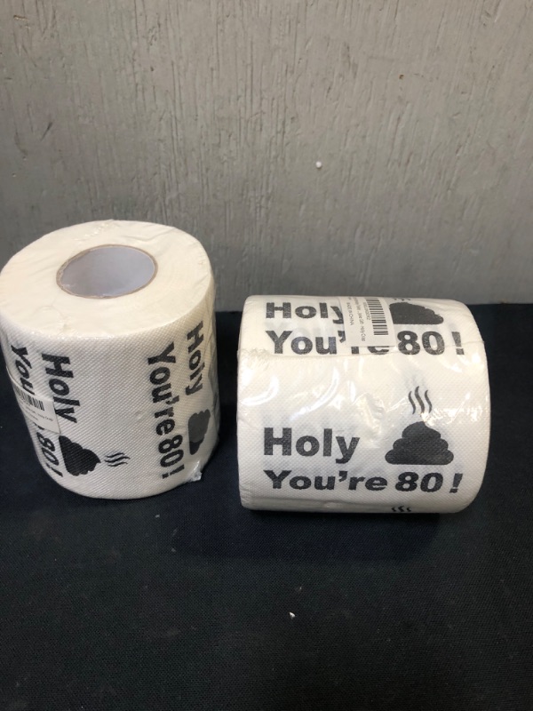 Photo 2 of 2Pack  80th Birthday Decorations For Men Women - Toilet Paper 80 Birthday Gifts Funny Joke Present - Novelty Great Hilarious Gag Laugh Toilet Paper