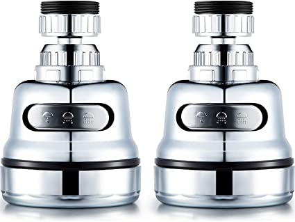 Photo 1 of 2 Packs Movable Kitchen Tap Head Faucet Sprayer Water Spray 360 Degree Rotatable Kitchen Faucet Spray Universal Adapter Set Kitchen Sink Accessories Tools