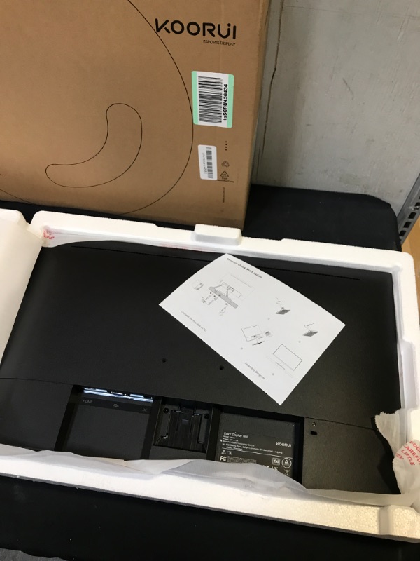 Photo 1 of KOORUI 24 Inch Computer Monitor Full HD 1920 x 1080p VA Display 75Hz 3000:1 Contrast Ratio with HDMI, VGA, Frameless, 75 x 75 mm VESA Mountable, Ergonomic Tilt, Black