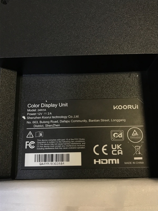 Photo 1 of KOORUI 24 Inch Computer Monitor Full HD 1920 x 1080p VA Display 75Hz 3000:1 Contrast Ratio with HDMI, VGA, Frameless, 75 x 75 mm VESA Mountable, Ergonomic Tilt, Black
