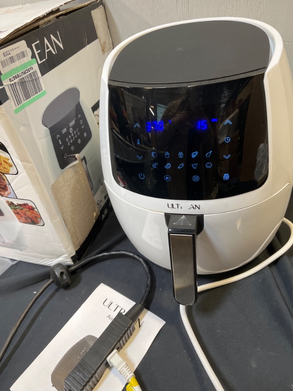 Photo 8 of Ultrean 5.8 Quart Air Fryer, Electric Hot Air Fryers Cooker with 10 Presets, Digital LCD Touch Screen, Nonstick Basket, 1700W, UL Listed (White) - ++DAMAGE : SHOWNN IN PICTURES++
