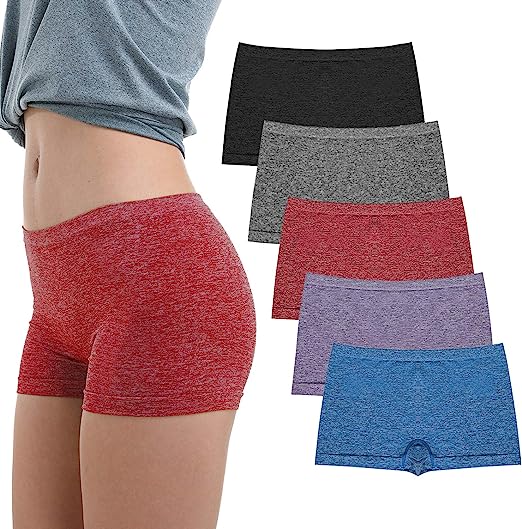 Photo 1 of LALESTE Women's Boyshort Underwear Full Coverage Seamless Panties Soft Stretch Boxer Briefs 5 Packs
Size: S