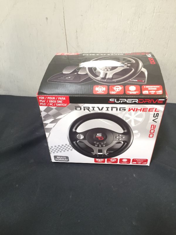 Photo 5 of Superdrive - racing Driving Wheel with pedals and gearshift paddles for Nintendo Switch - Ps4 - Xbox One - PC - Ps3 - ITEM IS DIRTY AND HAS SOME SCRATHCES FROM USE -