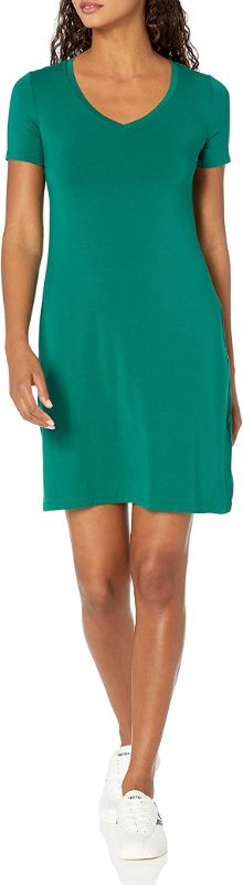 Photo 1 of Daily Ritual Women's Jersey Short-Sleeve V-Neck T-Shirt Dress - XL -