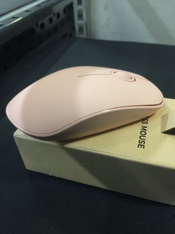 Photo 1 of Slim Wireless Mouse for Laptop, 2.4G Portable USB Cordless Computer Mouse with Simplified 3 Buttons, Adjustable DPI for Notebook, Mac, PC, Laptop, Pink