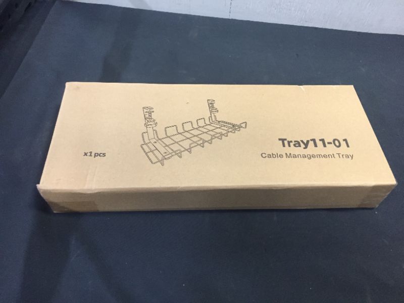 Photo 1 of ZXZYHFTY Cable Management Under Desk, 15.7'' Under Desk Organizer for Wire Management, Metal Wire Cable Holder for Desks, Offices, and Kitchens, No Need to Drill Holes