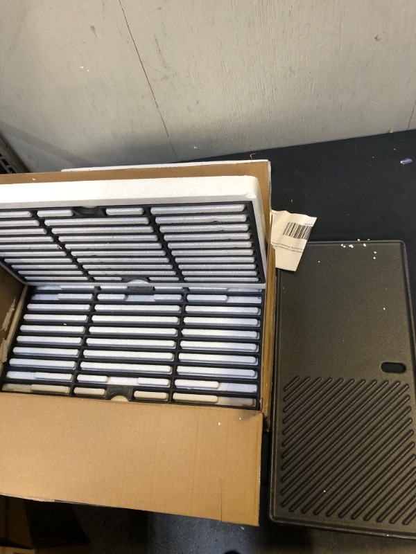 Photo 1 of Uniflasy Grill Parts for Charbroil Advantage 463343015, 463344015, 463344116, Kenmore, Broil King Gas Grills G467-0002-W1 Grates and Griddle Replacement, 16 15/16" Cast Iron Cooking Grids, 3-Pack
