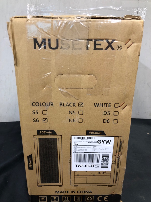 Photo 2 of MUSETEX Mid-Tower ATX PC Case Pre-Installed 6pcs 120mm ARGB Fans, Mesh Computer Gaming Case, Opening Tempered Glass Side Panels, USB 3.0 x 2, Black, TW8-S6-B * FACTORY SEALED 