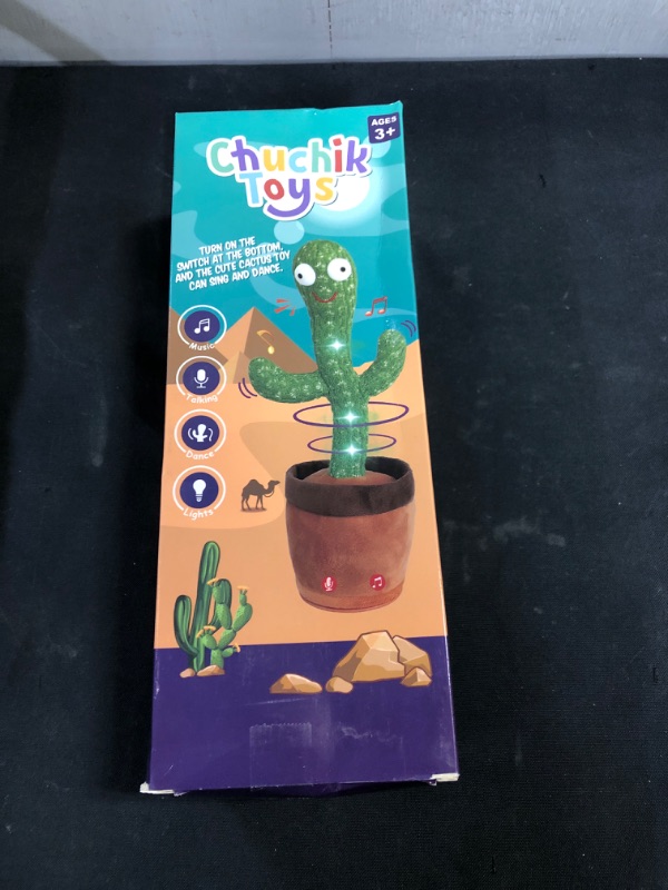 Photo 2 of Chuchik Dancing Talking Cactus Toy for Babies – 60 Songs the Singing Cactus Toy with 3 Changeable Outfits – Plush Wiggle Dancing Talking Repeating Mimicking Cactus Toy with Glowing LED Lights (1 Pack)