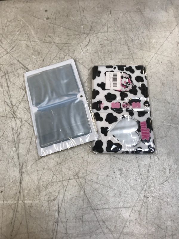 Photo 2 of 3 Inch Mini Photo Album for Fujifilm Instax Camera, Kpop Photocard Holder Book, 40 Pockets Love Heart Hollow Photo Card Binder (Dairy Cow) ** 2 PACKS ** 