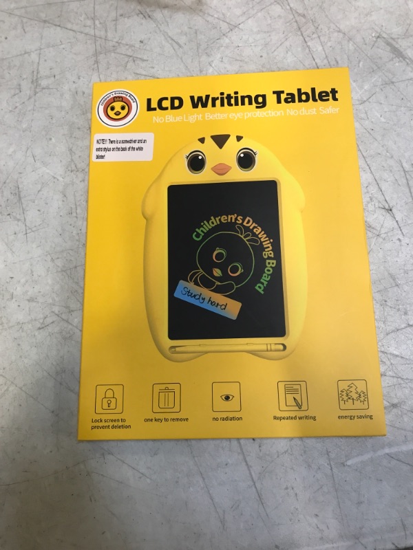 Photo 2 of LCD Writing Tablet for Toddler Kids Toys Christmas Gift - Doodle Board Gifts for Kids with 2 Stylus, Drawing Board Birthday Gifts, Erasable Drawing Tablets for Boys Girls 3 4 5 6 7 Years Old Yellow