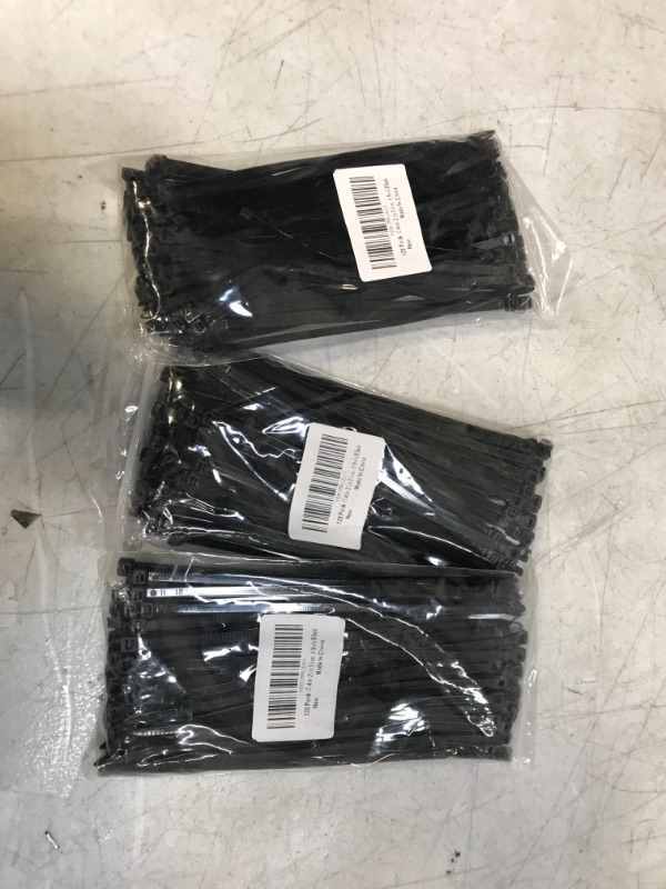 Photo 2 of 120 Pcs Cable Ties, 8 Inch Black Zip Ties Heavy Duty (50lbs Tensile Strength) ** 3 COUNT 