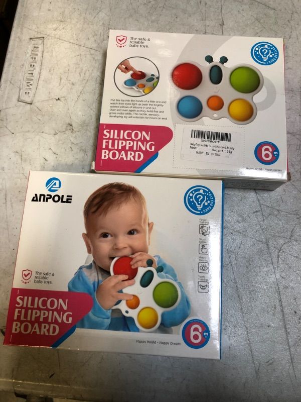 Photo 1 of Baby Silicone Dimples Toys, Brain Teaser Simple Sensory Toys for Toddlers, Silicone Flipping Board Toys, Early Educational Fidget Toy for Kids, ADHD Fidget Toys Stress Relief Hand Toys Gifts  -- 2 COUNT --
