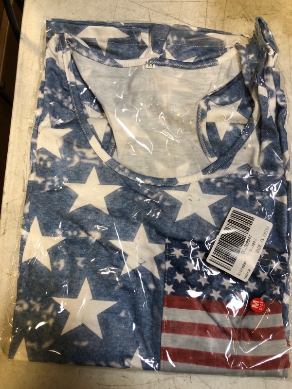 Photo 2 of 4th of July Women's American Flag Camo Tank Tops Sleeveless Stripes Patriotic T Shirts  SIZE M
