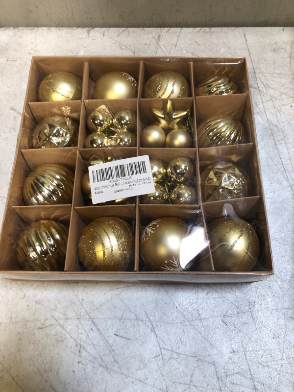 Photo 2 of 42ct Christmas Ball Ornaments,Christmas Gold Ball Ornaments for Tree,Shatterproof Waterproof Glittering Christmas Ornaments,Christmas Decorations(42ct,Gold)  -- FACTORY SEALED --
