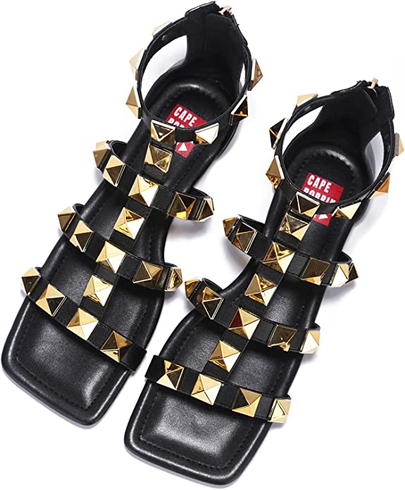 Photo 1 of Cape Robbin Presents Play Zimza Sandals Slides for Women, Studded Womens Mules Slip On Shoes , BLACK SIZE 9