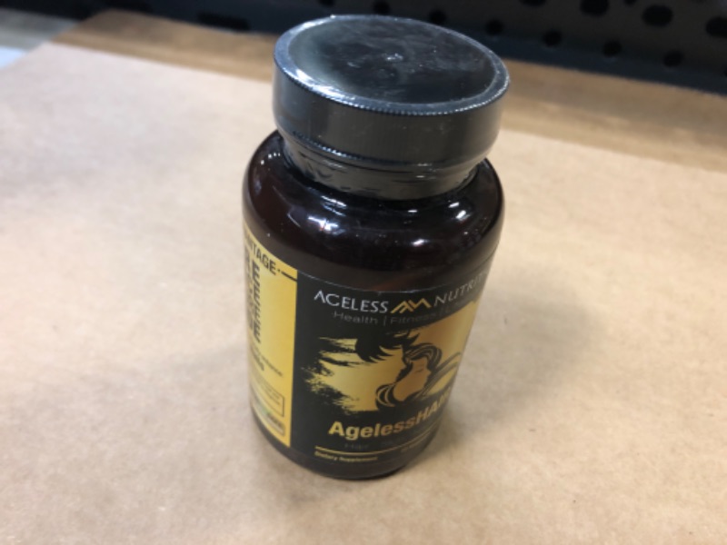 Photo 2 of Ageless Nutrition: AgelessHAIR - Premium Hair, Skin and Nails - 30-Day Supply - with Vitamin C, Vitamin A, Biotin, and Natural Extracts for Collagen Support - Safe from Heavy Metals - Made in The USA----exp date 03-2024