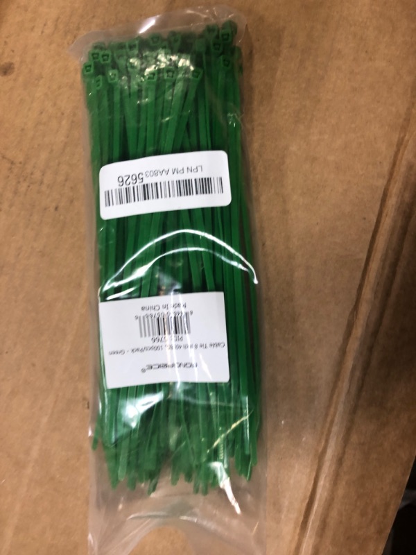 Photo 2 of Monoprice 8-inch Cable Tie, 100pcs/Pack, 40 lbs Max Weight - Green Dimensions (Overall): 1.1 inches (H) x 4.1 inches (W) x 10.5 inches (D)
