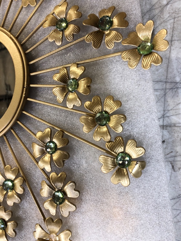 Photo 2 of 3 PACK GOLD MIRRORS WITH FLOWER FRAME.