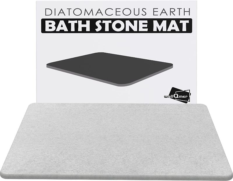 Photo 1 of  Bath Stone Mat, 23.5" x 15.5" Fast Drying Absorbent Natural Diatomaceous Earth Mat, Anti-Slip Floor Shower Mats for Bathroom, Kitchen,...
