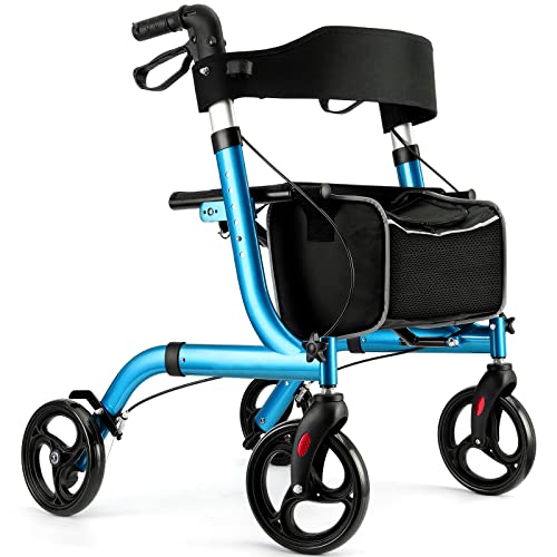 Photo 1 of Healconnex Rollator Walkers for Seniors-Folding Rollator Walker with Seat and Four 8-inch Wheels-Medical Rollator Walker with Comfort Handles and Thick...
