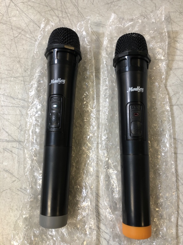 Photo 1 of Moukey Karaoke Machine, PA System Subwoofer, Portable Bluetooth Speaker w/ 2 Wireless Microphones, Lyrics Display Holder, Party Lights & Echo/Treble/Bass Adjustment, Support TWS/REC/AUX/MP3/USB/TF/FM 10" Subwoofer