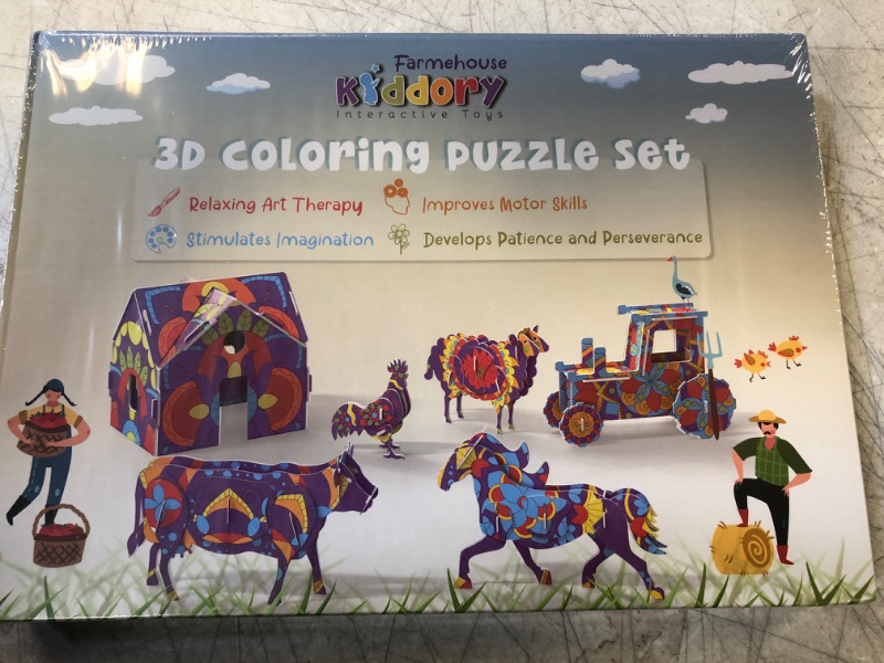 Photo 2 of 2- 3D Coloring Puzzle Set with Unique Mandala Pattern - DIY 3D Puzzles for Kids Ages 7-15 - Arts and Crafts for Girls & Boys 3-d Puzzles Animal Drawing Art Kits for Kids - 6 Different Shapes 