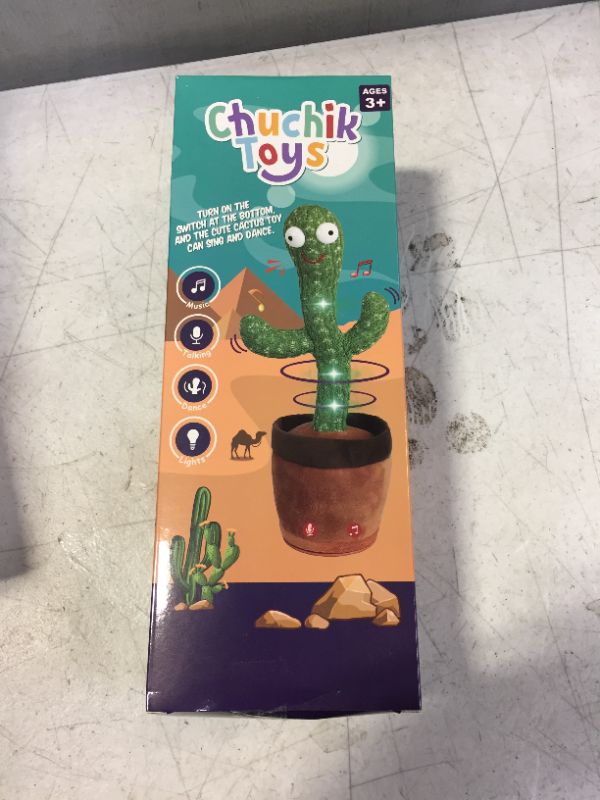 Photo 2 of Chuchik Dancing Talking Cactus Toy for Babies – 60 Songs the Singing Cactus Toy with 3 Changeable Outfits – Plush Wiggle Dancing Talking Repeating Mimicking Cactus Toy with Glowing LED Lights (1 Pack)