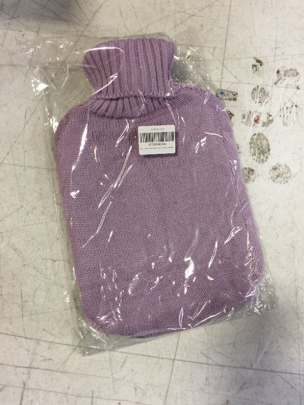 Photo 2 of BAYUTE Classic Rubber Transparent Hot Water Bottle 2L High Density with Knitted Cover (Purple)