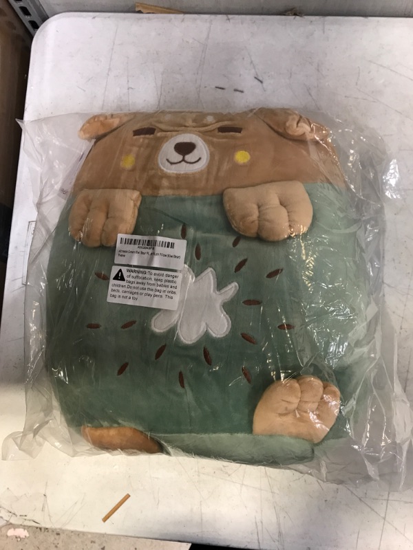 Photo 1 of Altreeak Green Kiwi Bear Plush Pillows 14" Tall | with Hand Warming Pockets and Storage Pouch | Kawaii | Super Soft Cute Stuffed Animal| Plushie Gift | Pet Plush Pillow (Kiwi Bear)