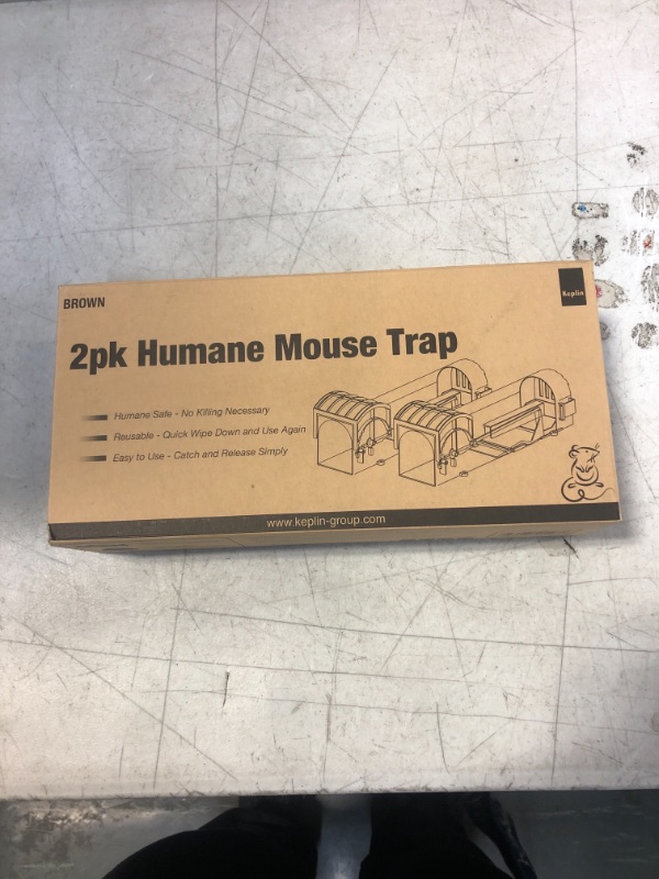 Photo 3 of KEPLIN Humane Mouse Trap - No Kill Mice Traps, Pets and Children Friendly, Catch and Release Animal, Rodent and Chipmunk Trap, Indoor / Outdoor - 2pk Brown