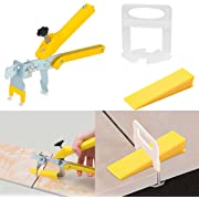 Photo 1 of 1/16" Tile Leveling System Kit, 300PCS Tile Spacers Clips and 100PCS Reusable Wedges with 1 PC Floor Tiles Pliers for Stone and Tile Installation (100, 1/16")
