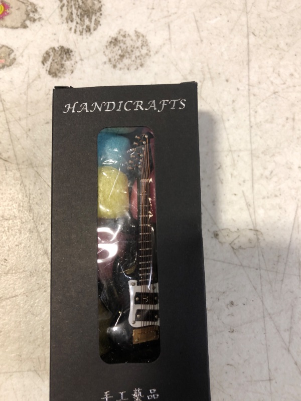 Photo 2 of ALANO Wooden Electric Guitar Model Electric Guitar Ornament Mini Guitar Model Musical Ornaments(GE23B-10)