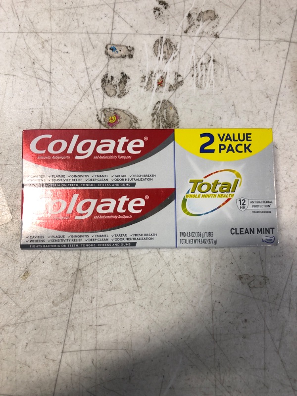 Photo 2 of Colgate Total Toothpaste, Clean Mint - 4.8 Ounce, 2 Count