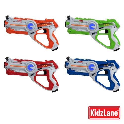 Photo 1 of Kidzlane Infrared Laser Tag Game Indoor and Outdoor Activity - Mega Pack Set of 4 ** FACTORY SEALED 
