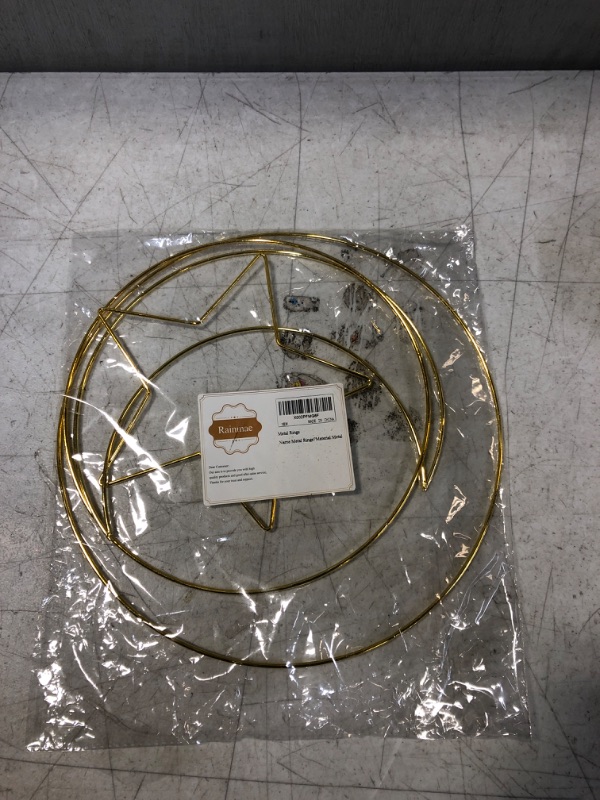 Photo 2 of 4 Pack Metal Floral Hoop, Wreath Macrame Gold Hoop, Ring Star Moon Shape for Making Wreath Decor, Dream Catcher and Macrame Wall Hanging Crafts(8, 9, 10 & 12 Inch)
