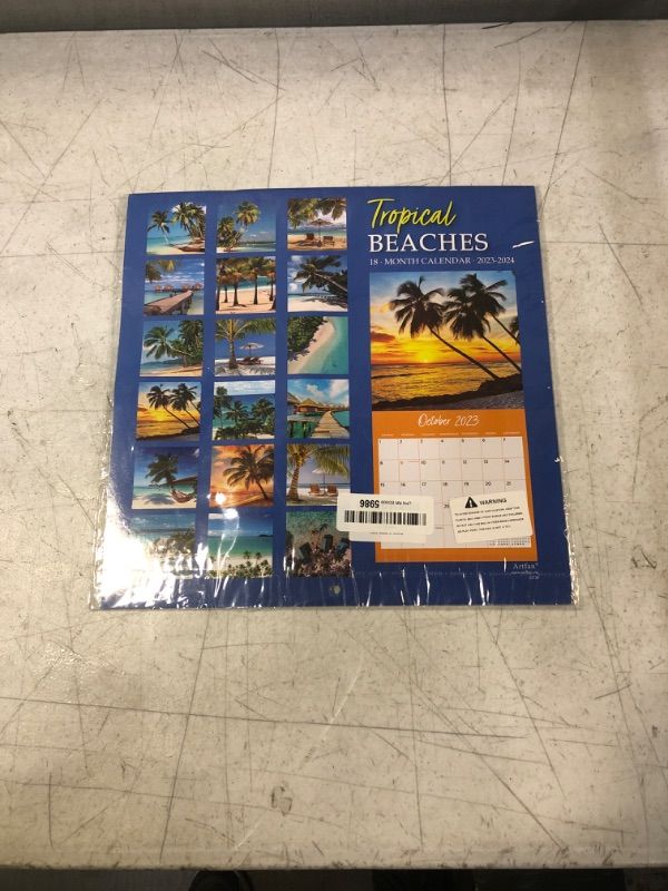 Photo 2 of Calendar 2023-2024 - Wall Calendar 2023-2024, 18-Month Wall Calendar 2023, Jan. 2023 -Jun. 2024, 12" x 24" (Open), Unruled Blocks with Thick Paper - Coconut Tree Sky Blue