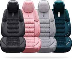 Photo 1 of AOOG Fuzzy Car Seat Covers Front Pair, Fluffy Automotive Seat Covers for Cars SUV Pick-up Truck, Soft Plush Synthetic Fur Car Seat Cushions, Warm Seat Cover Winter Protector, FRONT PAIR GREY