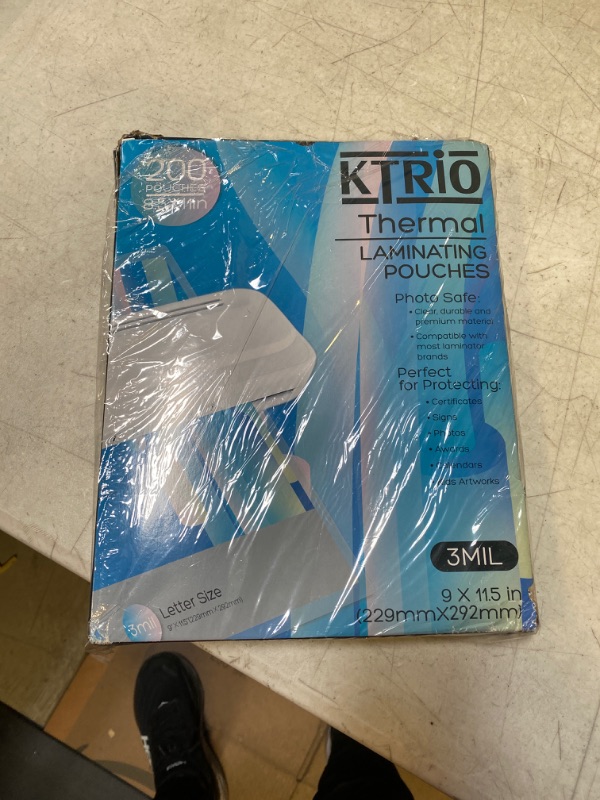 Photo 2 of KTRIO Laminating Sheets, Holds 8.5 x 11 Inch Sheets 200 Pack, 3 Mil Clear Thermal Laminating Pouches 9 x 11.5 Inch Lamination Sheet Paper for Laminator, Round Corner Letter Size