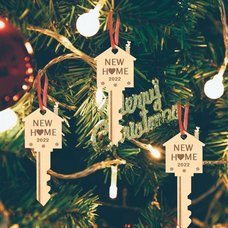 Photo 1 of 2 PCS New Home Christmas Ornament 2022, Housewarming Gift New Home First Home Christmas Ornament, New Home Gifts for Christmas Tree Holiday Decoration New Homeowner Gift
