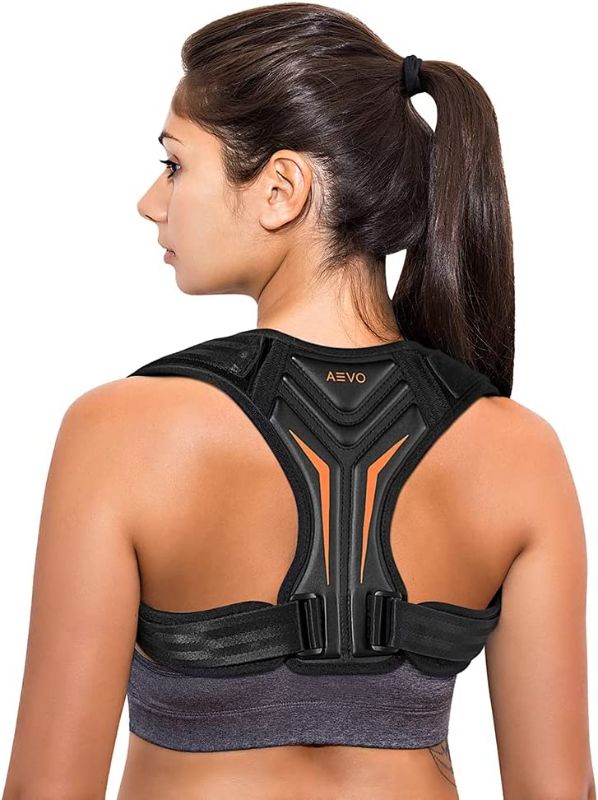 Photo 1 of AEVO Compact Posture Corrector for Men and Women, Adjustable Upper Back Brace for Clavicle Support, Neck, Shoulder, and Back Pain Relief, Invisible Comfortable Back Straightener, XL

